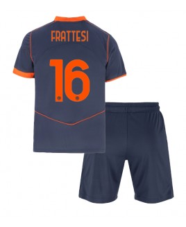 Günstige Inter Milan Davide Frattesi #16 3rd trikot Kinder 2025-26 Kurzarm (+ Kurze Hosen)